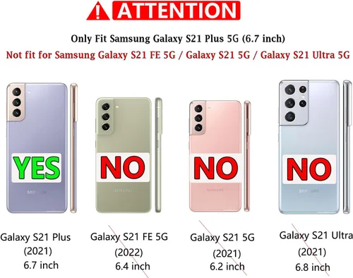 Miniatura 2 de Funda para Samsung Galaxy S21 Plus, con protector de pantalla HD [probada contra caídas de grado militar], funda protectora resistente a prueba