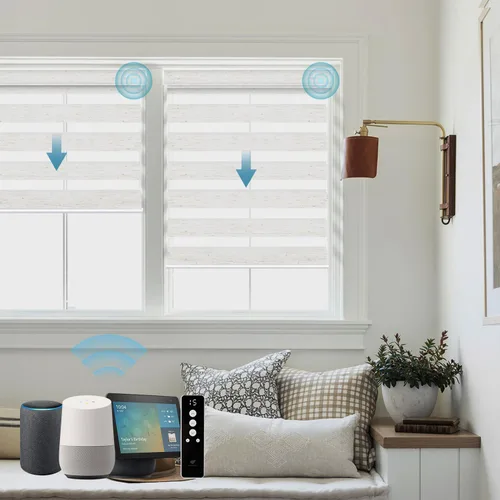 Miniatura 18 de SmartWings - Persianas motorizadas de cebra con control remoto, persianas de filtrado de luz inteligentes y semitransparentes para ventanas