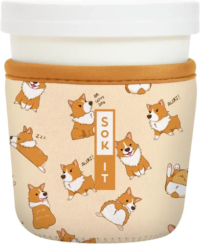 Miniatura 193 de Sok It IceCreamSok - Funda de neopreno aislada (flores abstractas, pintas de helado cónicas)