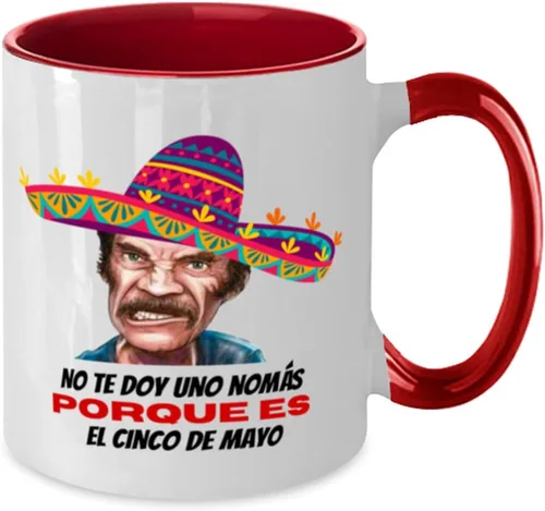 Miniatura 2 de Regalo para el cinco de mayo taza de café 2 colores roja y blanco no te doy una nomas