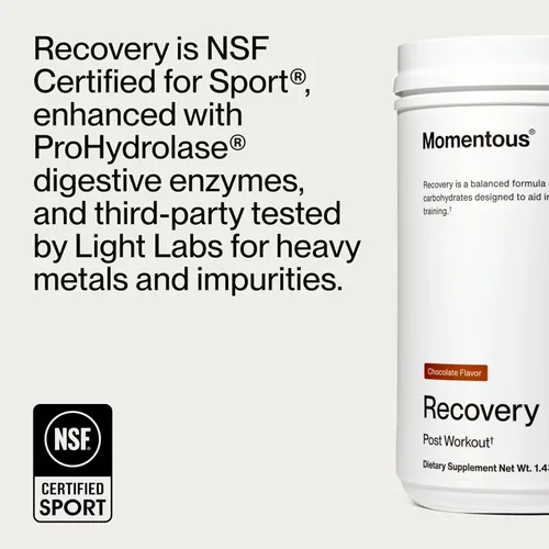 Miniatura 6 de Momentous Recovery Proteína de suero de vacas alimentadas a pasto en polvo - 20 g de proteína aislada de suero post-entrenamiento - Certificado NSF