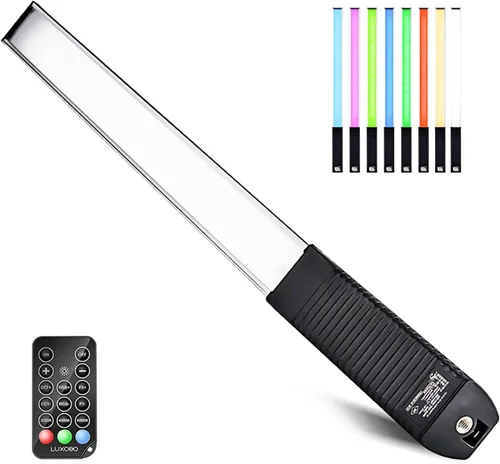 LUXCEO Iluminación LED RGB para fotografía, varita portátil, luz de video LED de mano, 1000 lúmenes, CRI 95+ USB recargable con control remoto,