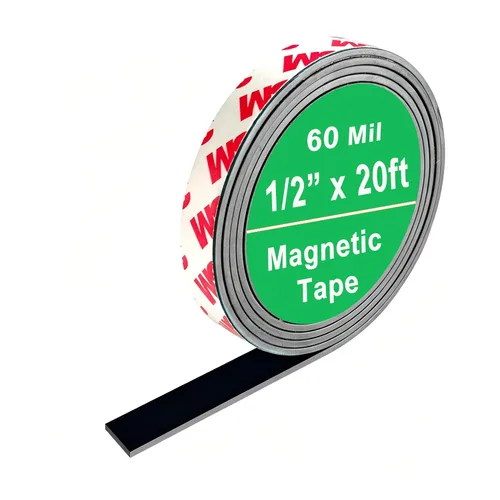 Miniatura 9 de Cinta adhesiva de metal para imanes, (1.4 pulgadas de ancho x 10 pies de largo) Rollo de tira de metal blanco flexible, cinta ferrosa blanca