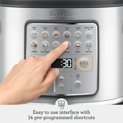 Miniatura 4 de Breville Fast Slow Go Olla de Presión Lenta BPR680BSS, Acero Inoxidable Cepillado