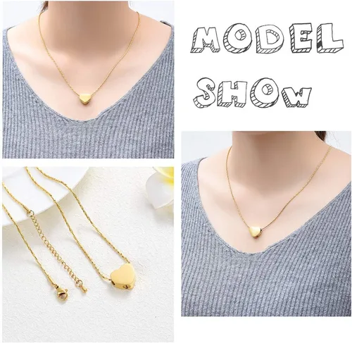 Miniatura 110 de constantlife Joyería de cremación para cenizas – Colgante de corazón conmemorativo collar de urna conmemorativa soporte para cenizas de acero