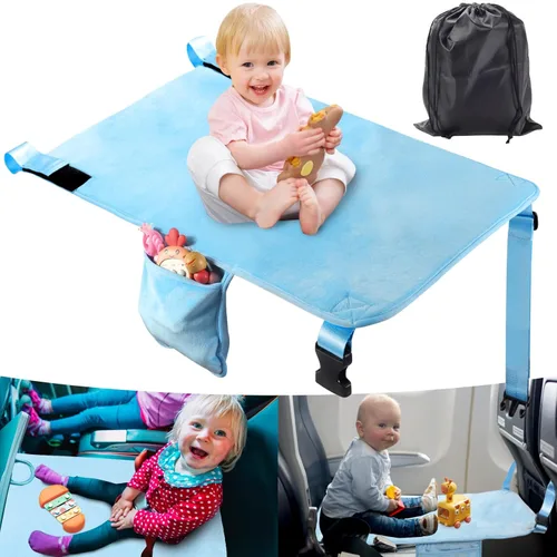 Miniatura 8 de Cama de avión para niños pequeños, extensor de asiento de avión portátil para niños, artículos esenciales de viaje en avión para niños pequeños
