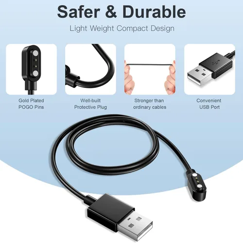 Miniatura 6 de Adaptador magnético de 2 pines para reloj inteligente, compatible con Willful YAMAY Letsfit Letscom Fitpolo Lintelek VeryFitPro SW021 SW023 SW025