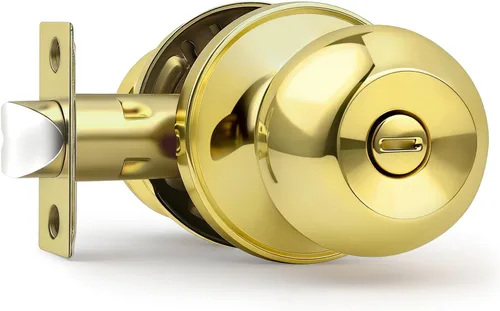 Miniatura 24 de Probrico Cerraduras de puerta de privacidad estilo bola redonda, pomos de puerta interiores negro mate para dormitorio y baño, pomos de puerta sin