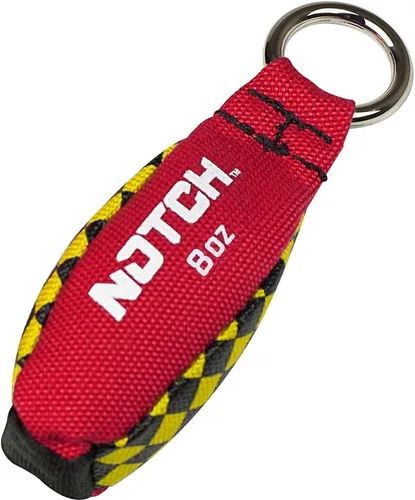 Notch Throw Weight for Line Setting, Extra-Stitched 1000 Denier Nylon Cordura, Hi-Viz Color Pattern, Welded Ring Rojo/Amarillo 8 oz.