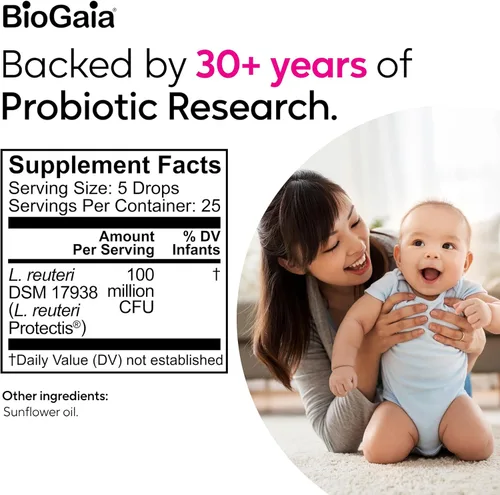 Miniatura 15 de BioGaia Protectis Gotas probióticas para bebé, esenciales para bebés para alivio de cólicos y gases, seguro para recién nacidos, alivia el llanto