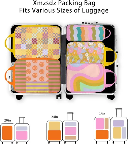 Miniatura 5 de Cubos de embalaje de compresión, cubos de embalaje para viajes, juego de bolsas organizadoras de equipaje impermeables, bonitos cubos de embalaje