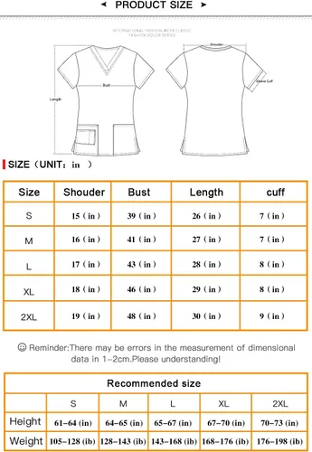 Miniatura 6 de Uniforme de enfermería de manga corta para mujer, uniforme de enfermería, uniforme de trabajo, blusa de algodón, uniforme de enfermería
