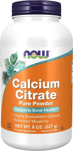 NOW Foods Suplementos, citrato de calcio en polvo, calcio altamente biodisponible, apoya la salud ósea*, 8 onzas