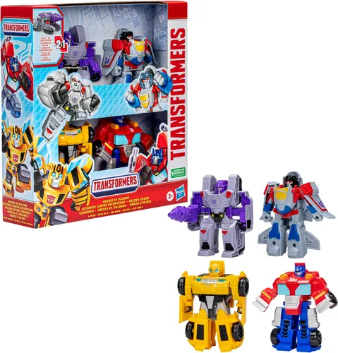 Miniatura 5 de Juguetes Transformers Héroes vs Villanos Paquete de 4, Figuras de Acción Autobot y Decepticon de 4.5 Pulgadas, Juguetes de Robot Preescolar