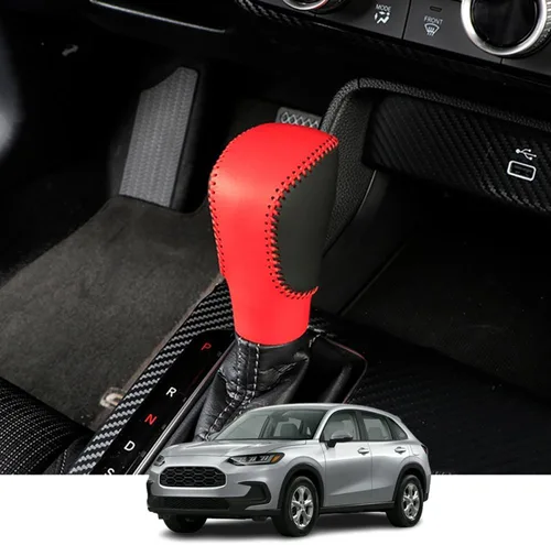 Miniatura 9 de Accesorios interiores personalizados para Honda HR-V 2023 2024, cubierta de cuero para palanca de cambios automática, funda de palanca de cambios