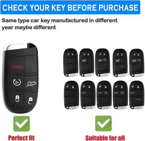 Miniatura 2 de XIYANG TRADE Funda para llavero Jeep con llavero, carcasa de TPU suave protección completa para llave inteligente Grand Cherokee Renegade Chrysler