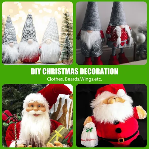 Miniatura 6 de Piel sintética para manualidades, 10 x 20 pulgadas, piel falsa de Navidad, tela de piel esponjosa, corte de piel para manualidades, manualidades