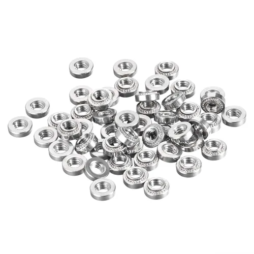 Miniatura 7 de uxcell Tuercas autoadhesivas, # 10-32 x 0.12 pulgadas, tuerca remachadora de acero inoxidable, cabeza redonda, acero inoxidable, fijación