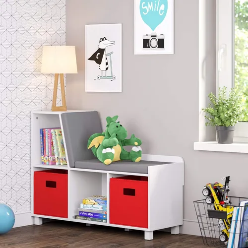 Miniatura 9 de RiverRidge Contenedores de almacenamiento plegables con asas, cubo rojo, organizador de almacenamiento para armario, dormitorio y sala de juegos, 2