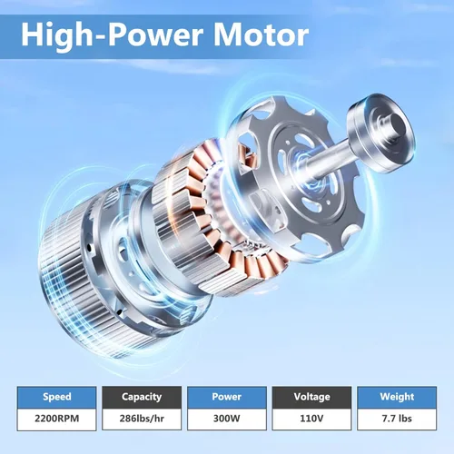 Miniatura 6 de Máquina de hielo afeitado Trituradora de hielo eléctrica de 300 W, trituradora de hielo de 4 cuchillas, máquina de afeitar de hielo de 2200 rpm, Gris