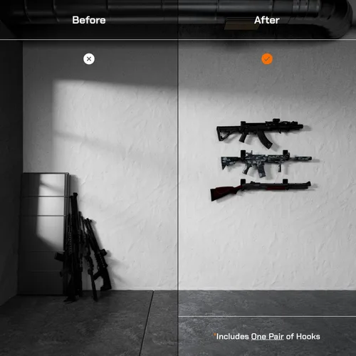 Miniatura 2 de Hold Up Displays - Soporte de pared horizontal para pistola para exhibición interior - Soporte para escopeta - Colgador de pared con arco - Montaje