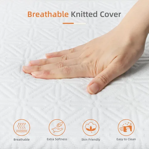 Miniatura 6 de Vesgantti Colchón Full, colchón de espuma viscoelástica de gel de 8 pulgadas para noches frescas y alivio de presión, sensación suave media
