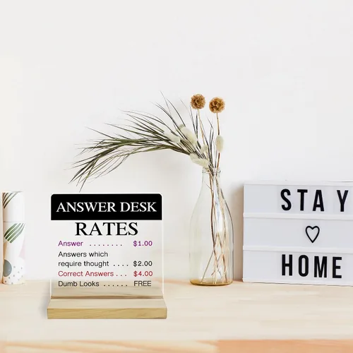 Miniatura 4 de Answer Desk Rates - Letrero decorativo para oficina, regalos de oficina para compañeros de trabajo, divertidos regalos de jefe