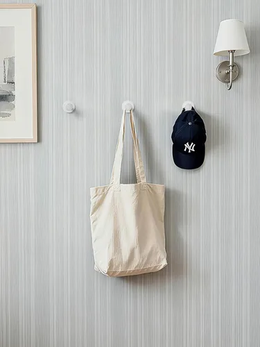 Miniatura 6 de Paquete de 2 ganchos adhesivos para abrigos para baños, ganchos de pared blancos para toallas, perchas para colgar en la cocina, decorativos