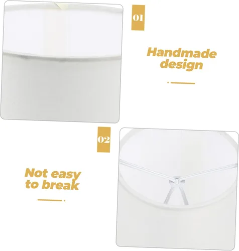 Miniatura 3 de CALLARON Lámpara pequeña de tela con clip para lámpara de mesa de pared (beige) Pantalla de tela para luz de mesa