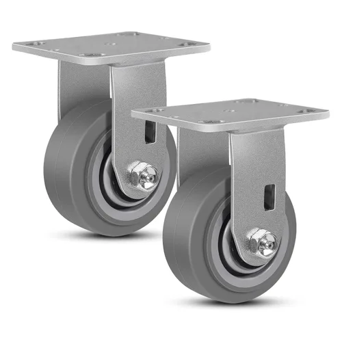 Miniatura 40 de Juego de 4 ruedas giratorias industriales de 5 pulgadas de alta resistencia con capacidad de carga de 3200 libras, ruedas de goma para muebles