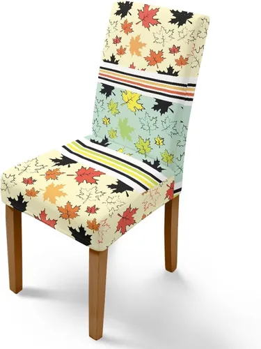 Miniatura 13 de Rnyleeg Thanksgiving Chair Covers for Living Room No Arms Turkey Pumpkin Stretch Dining Chair Covers Set of 6 Soft Washable Kitchen Chair Protector