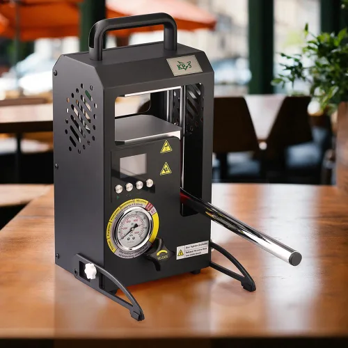 Miniatura 6 de Máquina de prensa de calor hidráulica 5T con placas de calefacción dobles de 5 toneladas Máquina de prensa de calor manual de 4.1 x 4.7 pulgadas