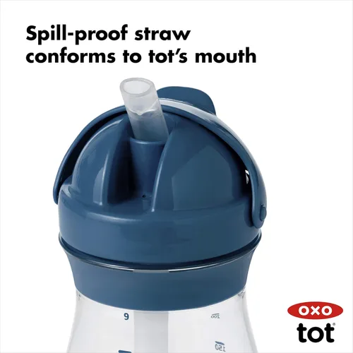 Miniatura 5 de OXO Tot Transitions - Vaso con pajita, 9 onzas, color azul marino
