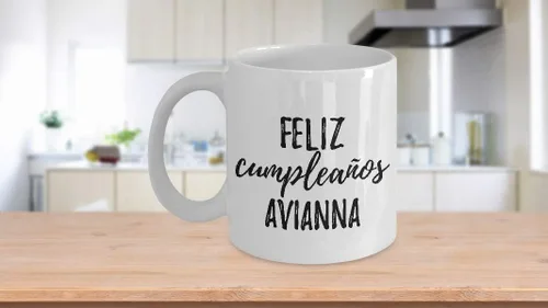 Miniatura 3 de Feliz Cumpleanos Avianna Mug Spanish Happy Birthday Personalized Name Gift Coffee Tea Cup 11 oz