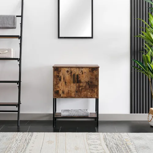 Miniatura 22 de eclife Combo de Tocador de Baño de 36" con Lavabo, Gabinete Moderno de Soporte de Metal con Estante Inferior y Gabinete Lateral de Almacenamiento