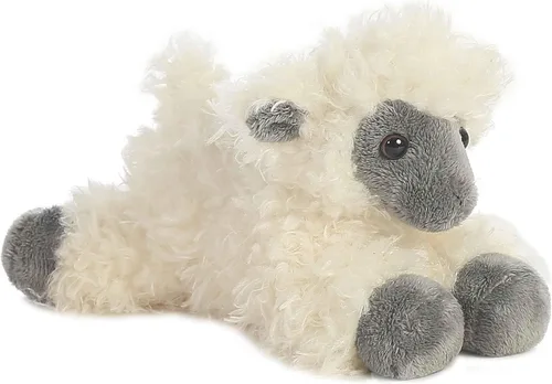 Aurora® - Adorable Mini Flopsie™ oveja de cara negra de peluche - Animal de peluche, facilidad para jugar, compañero eterno - Blanco, 8 pulgadas