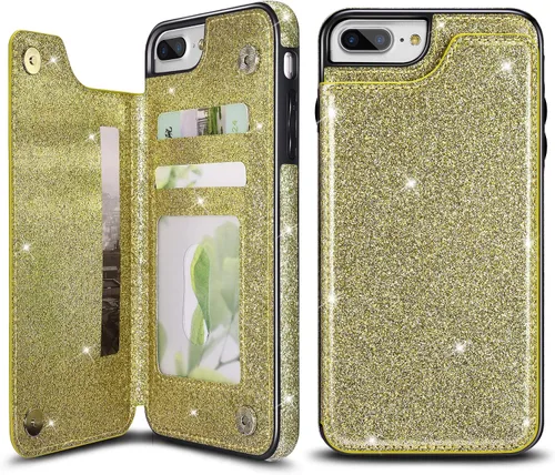 Miniatura 8 de Funda de piel tipo cartera para iPhone con (dos cierres magnéticos), (ranuras para tarjetas) función atril