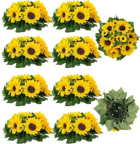 Miniatura 31 de BLOSMON Bolas de flores, centros de mesa de rosas de boda: 2 piezas de flores falsas carmesí decoración de bolas de besos Arreglos florales