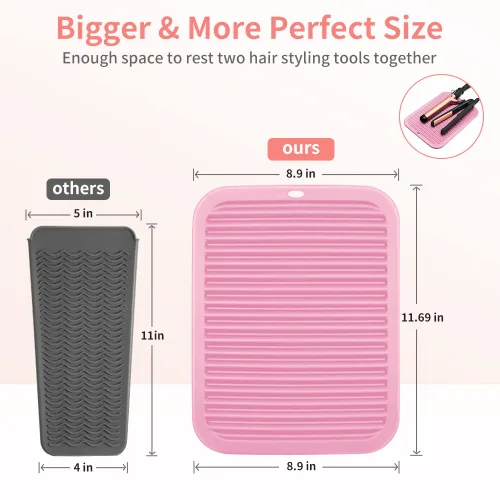 Miniatura 2 de Alfombrilla grande de silicona resistente al calor para herramientas para el cabello, almohadilla térmica para rizador, aparatos planos de hierro
