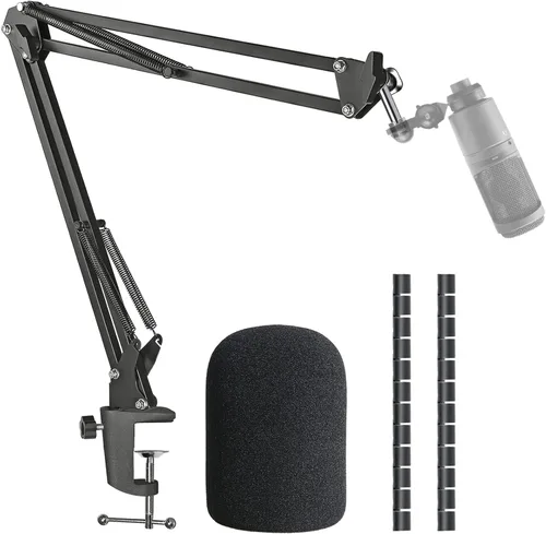 Miniatura 8 de SUNMON Funda de cable de micrófono para brazo de soporte de micrófono, protector de cable de envoltura automática para organización de cables