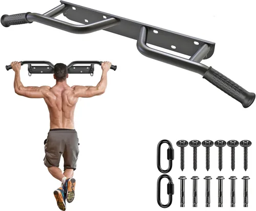 Miniatura 10 de Kipika - Barra de dominadas de gran resistencia para montar en la puerta, barra multifuncional para flexiones, barra de fitness portátil