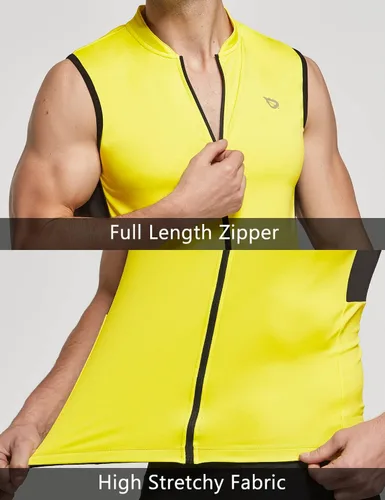 Miniatura 5 de BALEAF Camiseta de ciclismo sin mangas para hombre, camiseta de ciclismo de carretera, camisetas sin mangas, bolsillos con cremallera completa, SPF