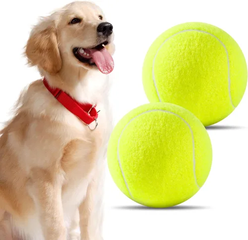 susu & wuwu Pelota de tenis grande para perros, pelota de tenis grande de 4 pulgadas para perro, juguete de juego al aire libre para perros