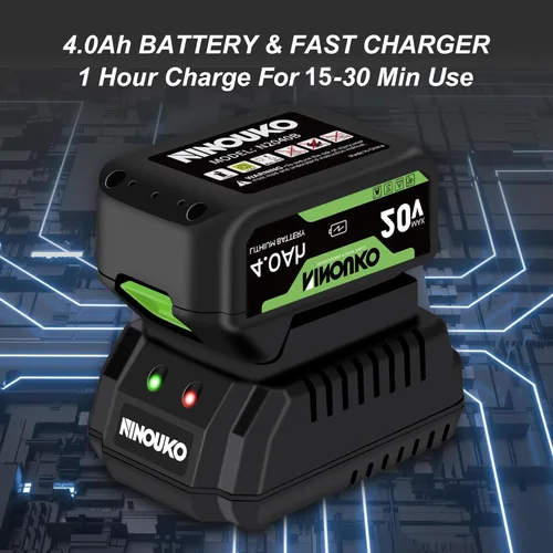 Miniatura 4 de Soplador de hojas inalámbrico, soplador de hojas eléctrico de 20V con batería de 4000mAh y cargador, 2 modos de velocidad, sopladores de hojas