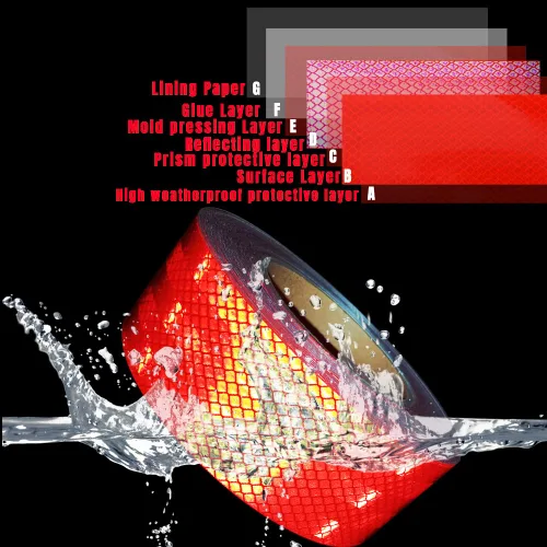 Miniatura 3 de Cinta reflectante de 2 pulgadas de ancho y 75 pies de largo de alta intensidad roja reflectora de remolque de seguridad para vehículos, camiones