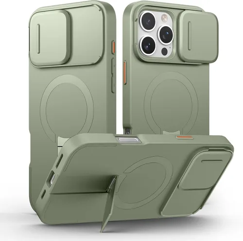 Miniatura 40 de SURITCH - Funda para iPhone 17 Pro Max con cubierta de control de cámara, cubierta para cámara y soporte ajustable, compatible con MagSafe, a prueba