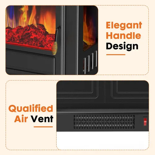 Miniatura 5 de Sweetcrispy Calentador de Chimenea Eléctrica Independiente, Chimenea Interior de 26 pulgadas con Efecto de Llama 3D, Diseño Seguro contra