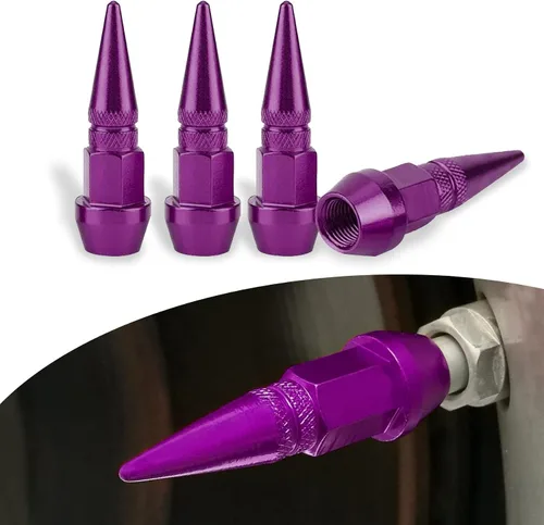 Miniatura 8 de ASUBHA 4 tapas de válvula de vástago de aluminio con pinchos de 1.77 pulgadas, tapas de vástago de aire para automóvil, tapas de neumáticos