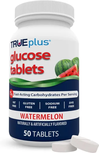 Miniatura 38 de TRUEplus® Tabletas de glucosa, sabor surtido (uva, frambuesa, naranja), botella de 50 unidades (1)