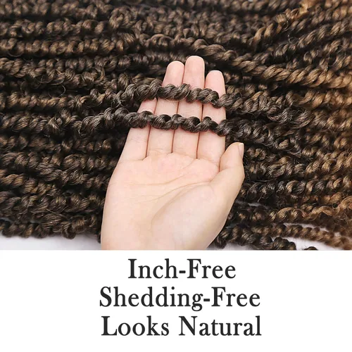 Miniatura 5 de Pelo de Passion Twist – 8 pulgadas Passion Twist Crochet Hair para mujer, 8 paquetes de cabello rizado pretrenzado Passion Twists extensiones de T27.